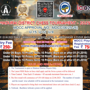 MADURAI DISTRlCT TOURNAMENT 2025 U-15, U-12 & U-09