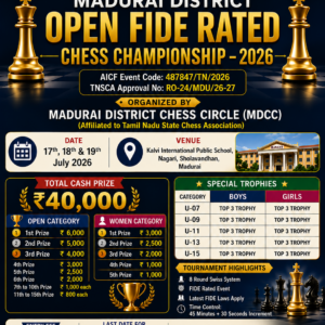 Madurai District OPEN FIDE Rated Championship 2026